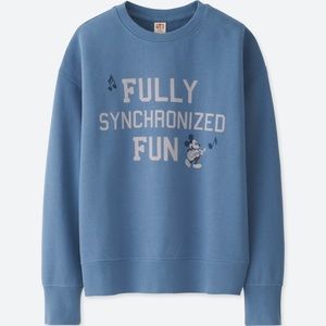 Uniqlo Disney Sweatshirt, Size XL, Blue w/ Mickey